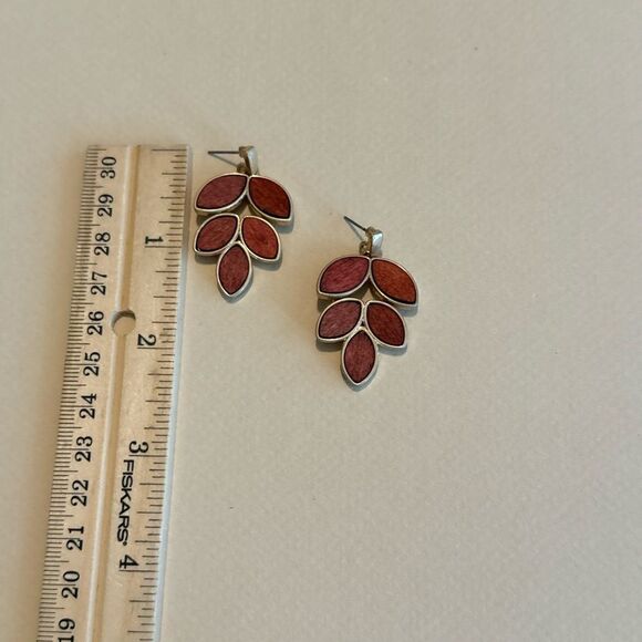 Leaf drop earrings M897 - Picture 6 of 6